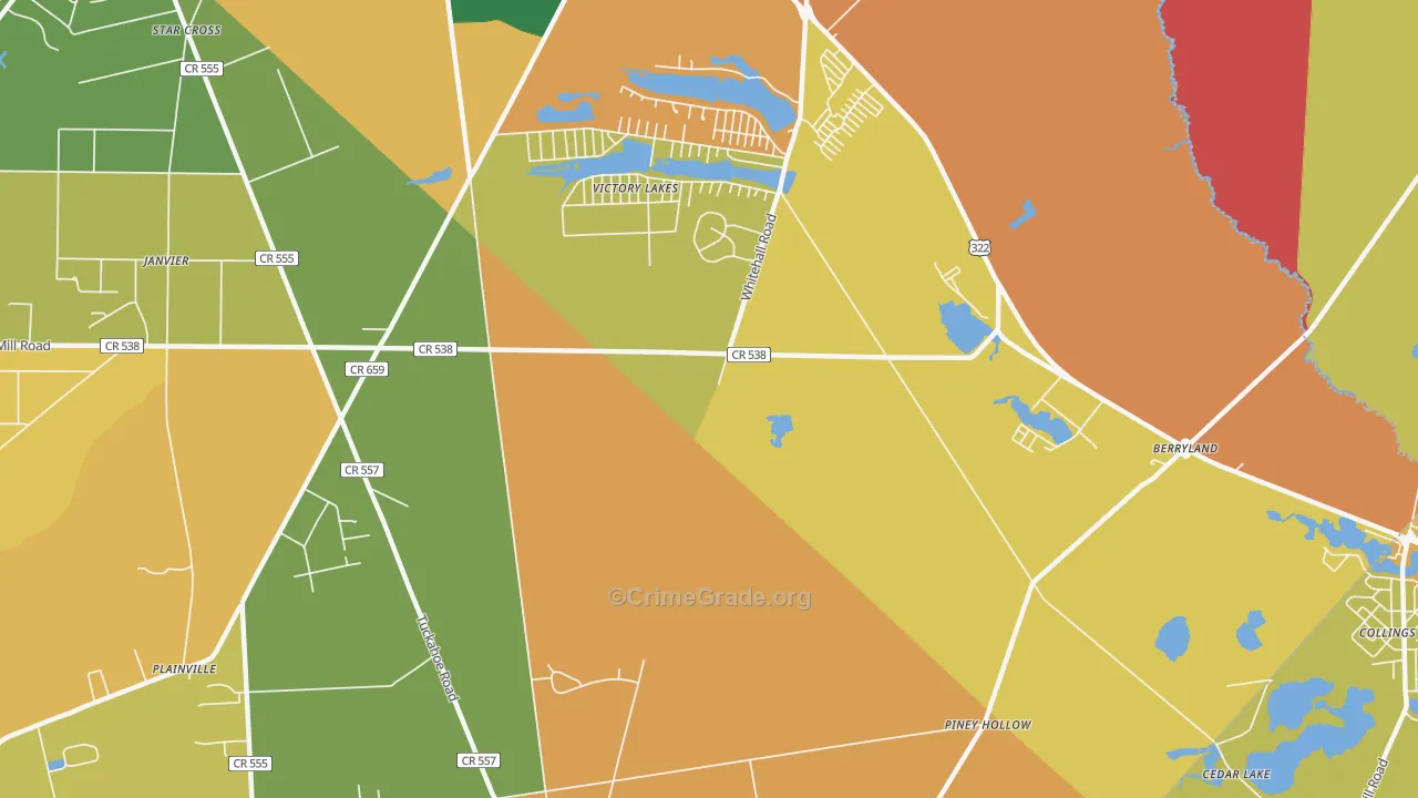 Victory Lakes, NJ Map of Assault Rates