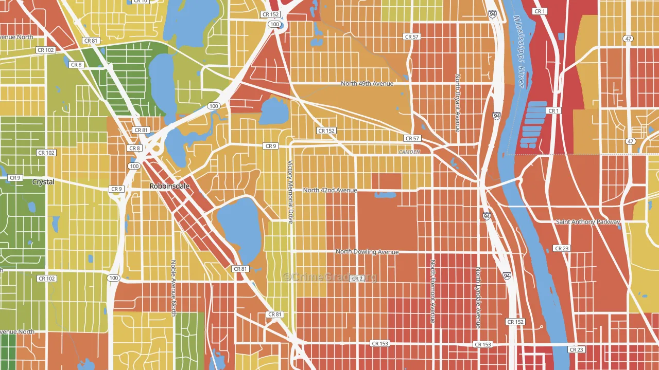 Victory, Minneapolis, MN Map of Assault Rates
