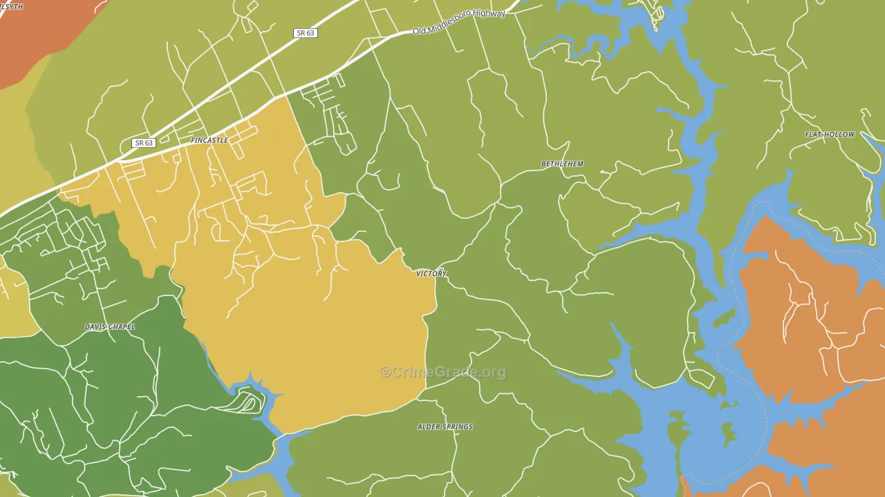 Victory, TN Map of Assault Rates