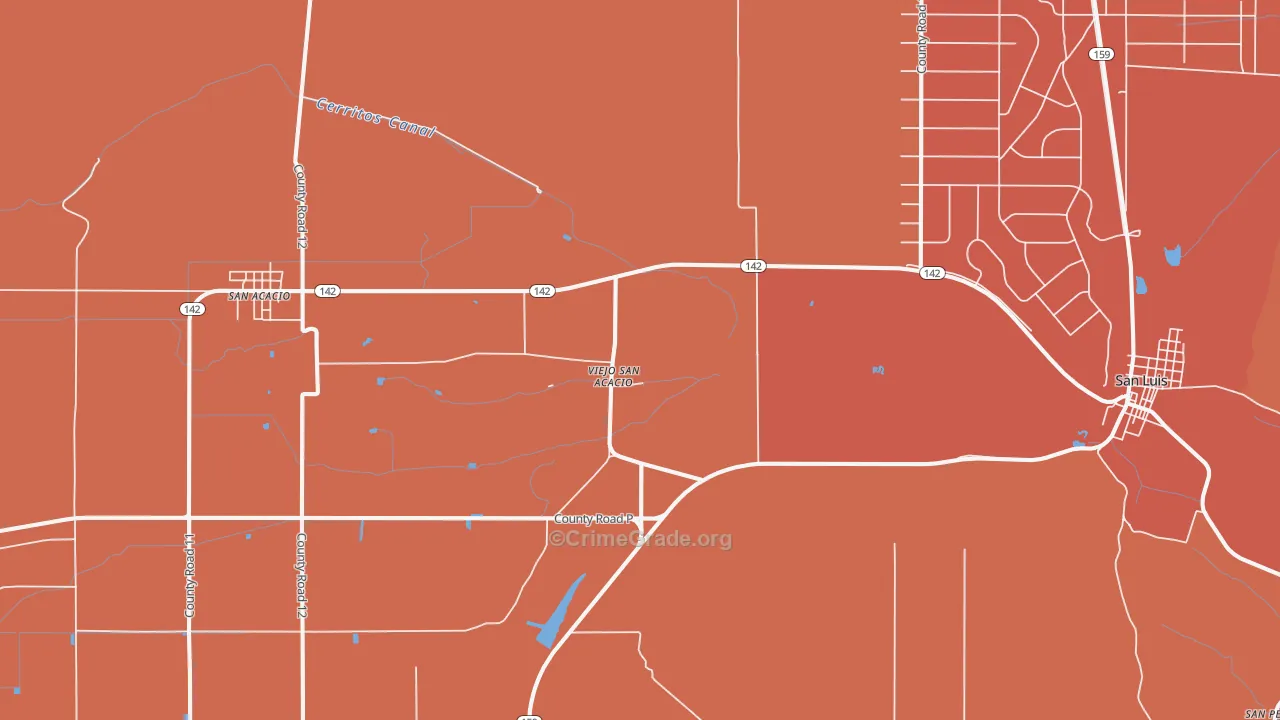 Viejo San Acacio, CO Map of Assault Rates