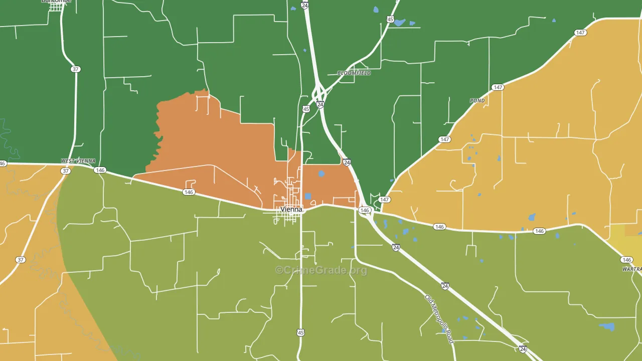 Vienna, IL Map of Assault Rates