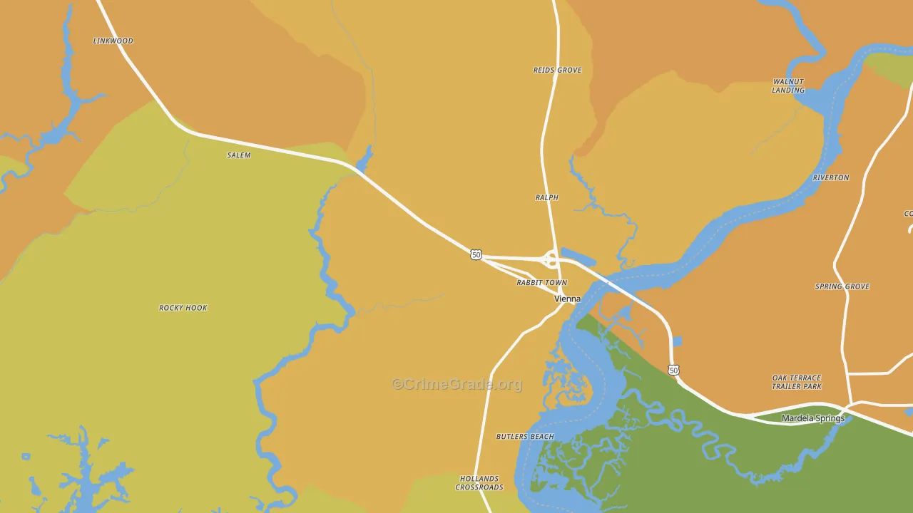 Vienna, MD Map of Assault Rates