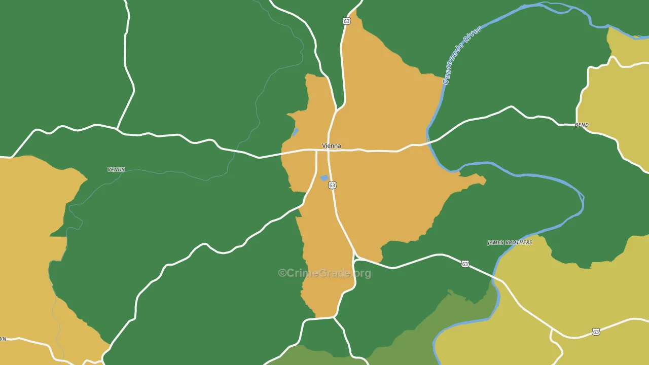 Vienna, MO Map of Assault Rates