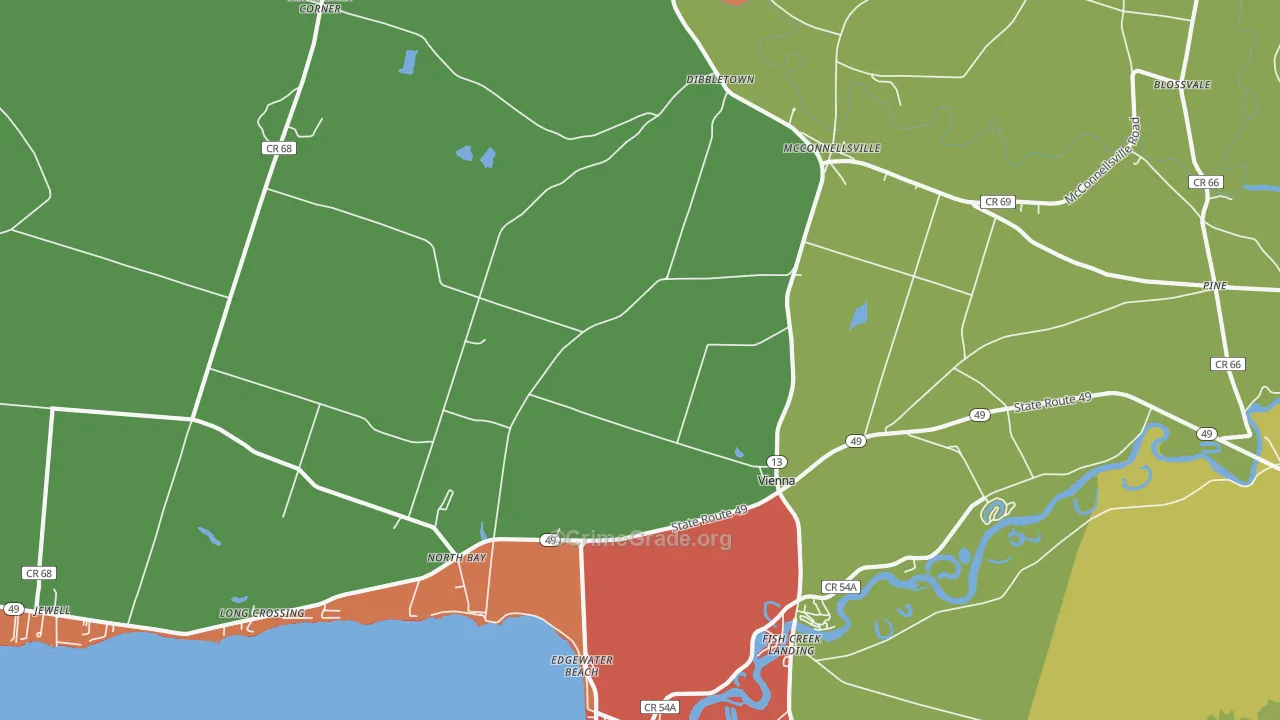 Vienna, NY Map of Assault Rates