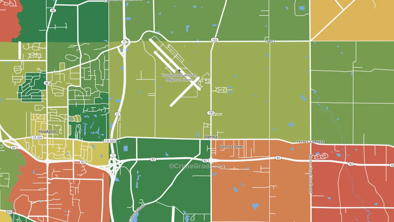 Vienna, OH Map of Assault Rates