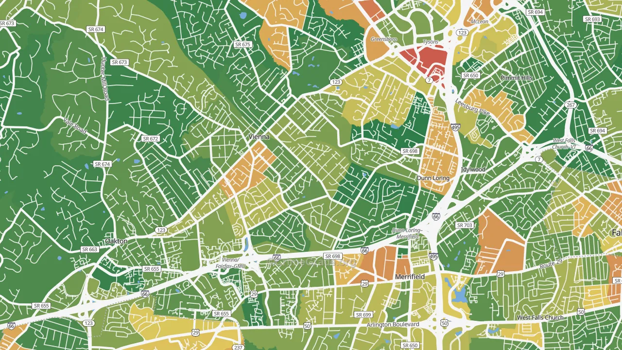 Vienna, VA Map of Assault Rates