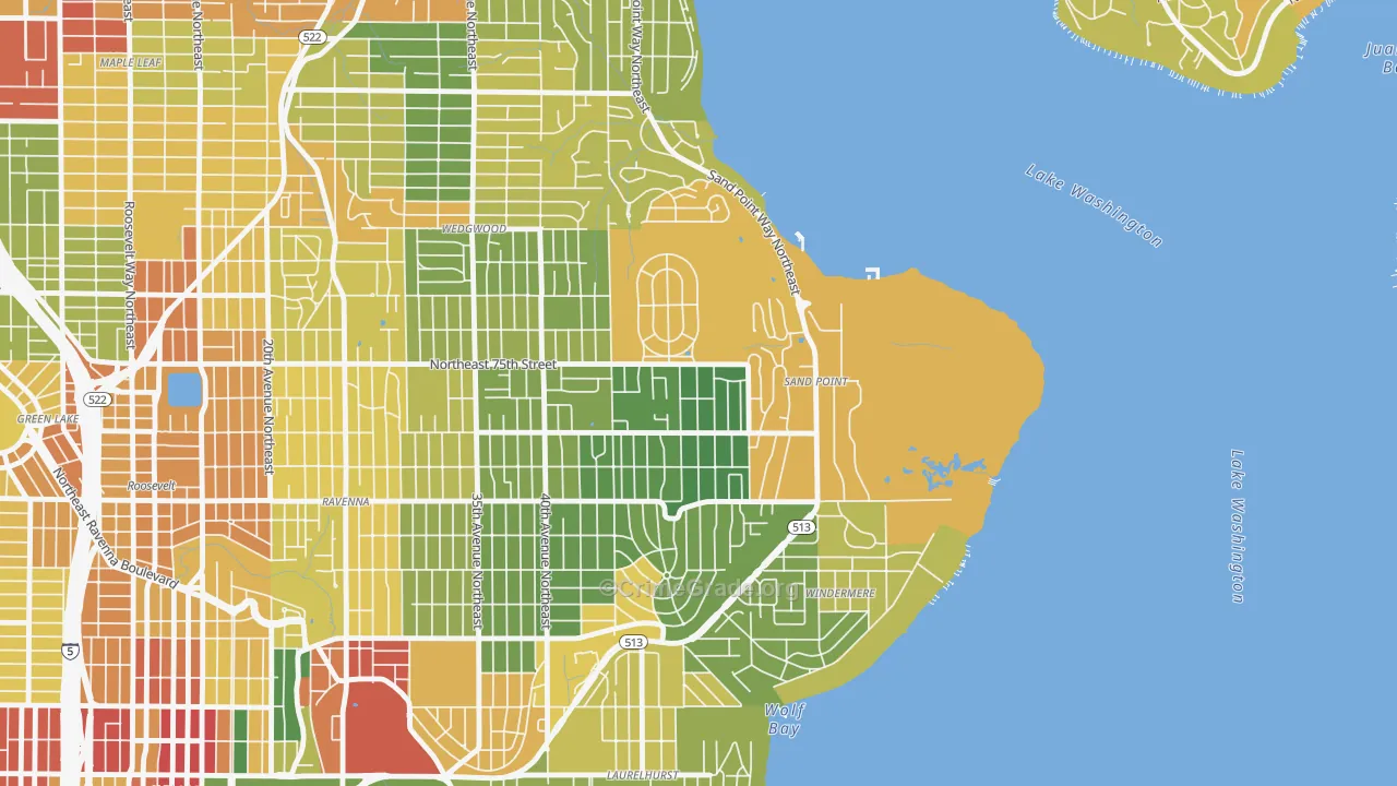 View Ridge, Seattle, WA Map of Assault Rates