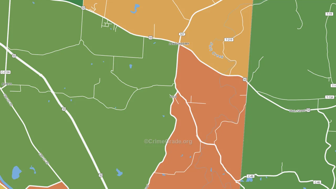 Vigo, OH Map of Assault Rates