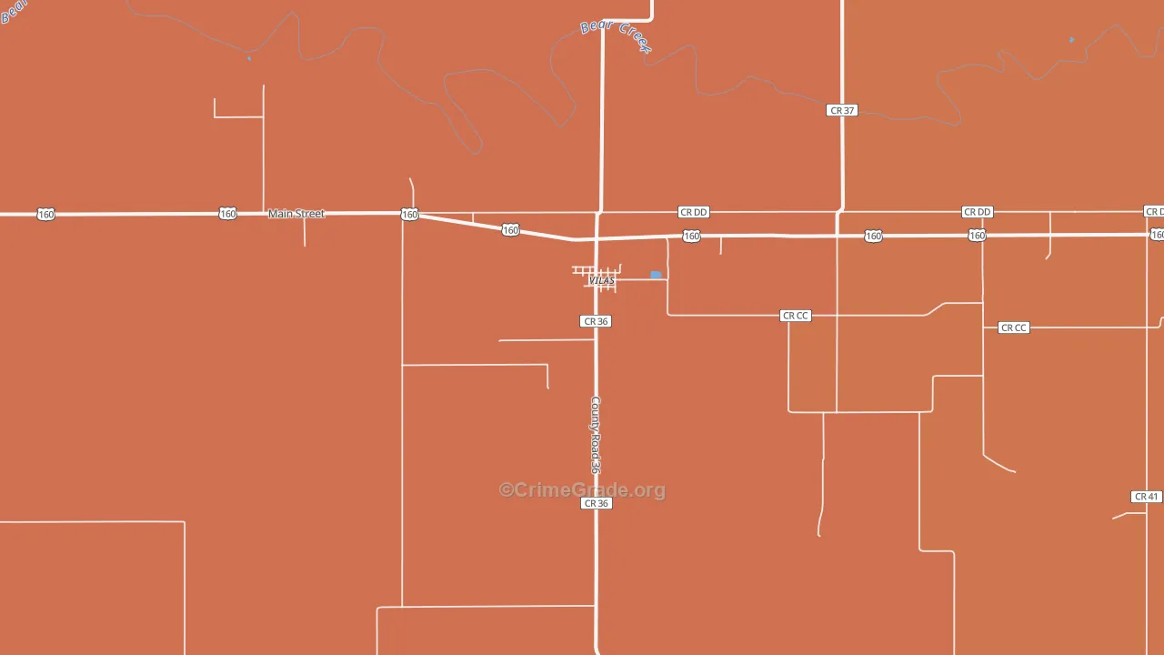 Vilas, CO Map of Assault Rates
