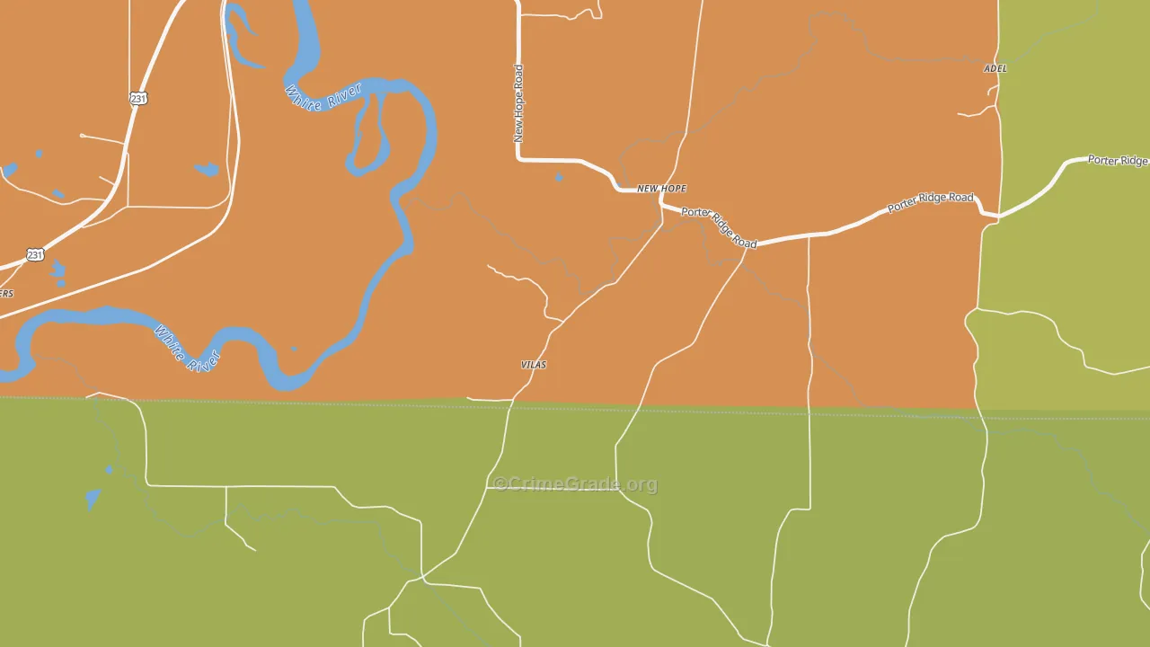Vilas, IN Map of Assault Rates