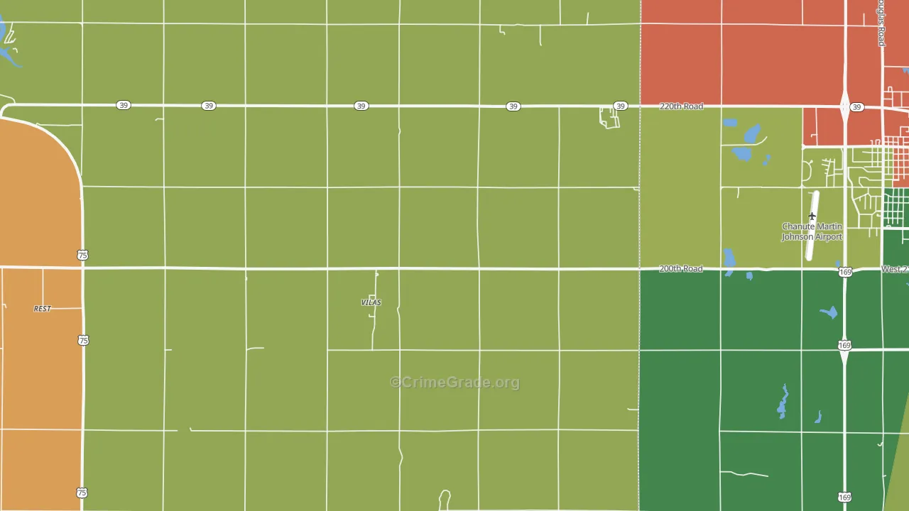 Vilas, KS Map of Assault Rates