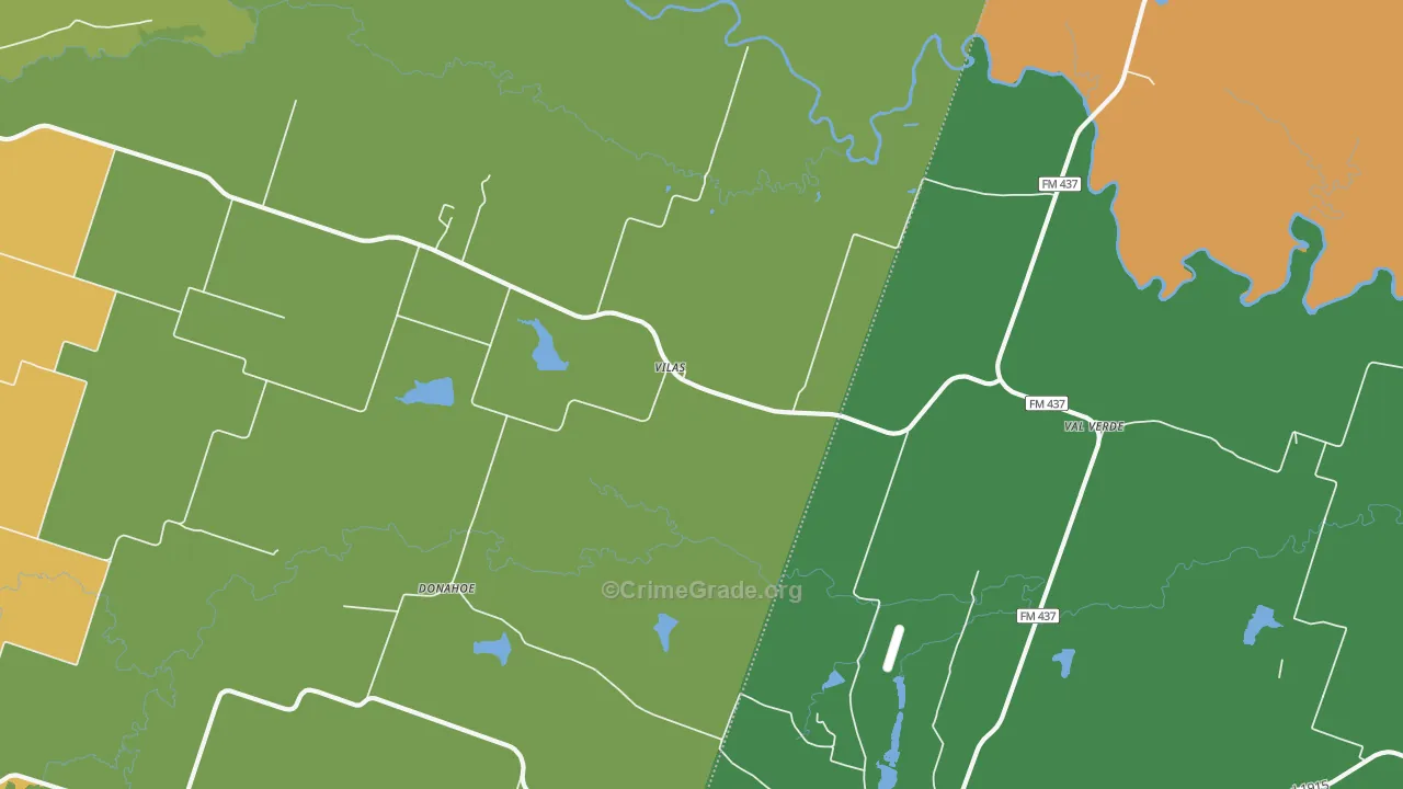 Vilas, TX Map of Assault Rates