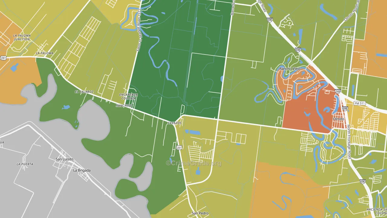 Villa Cavazos, TX Map of Assault Rates