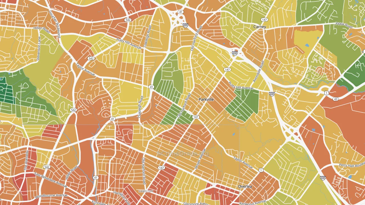 Villa Cresta, Parkville, MD Map of Assault Rates