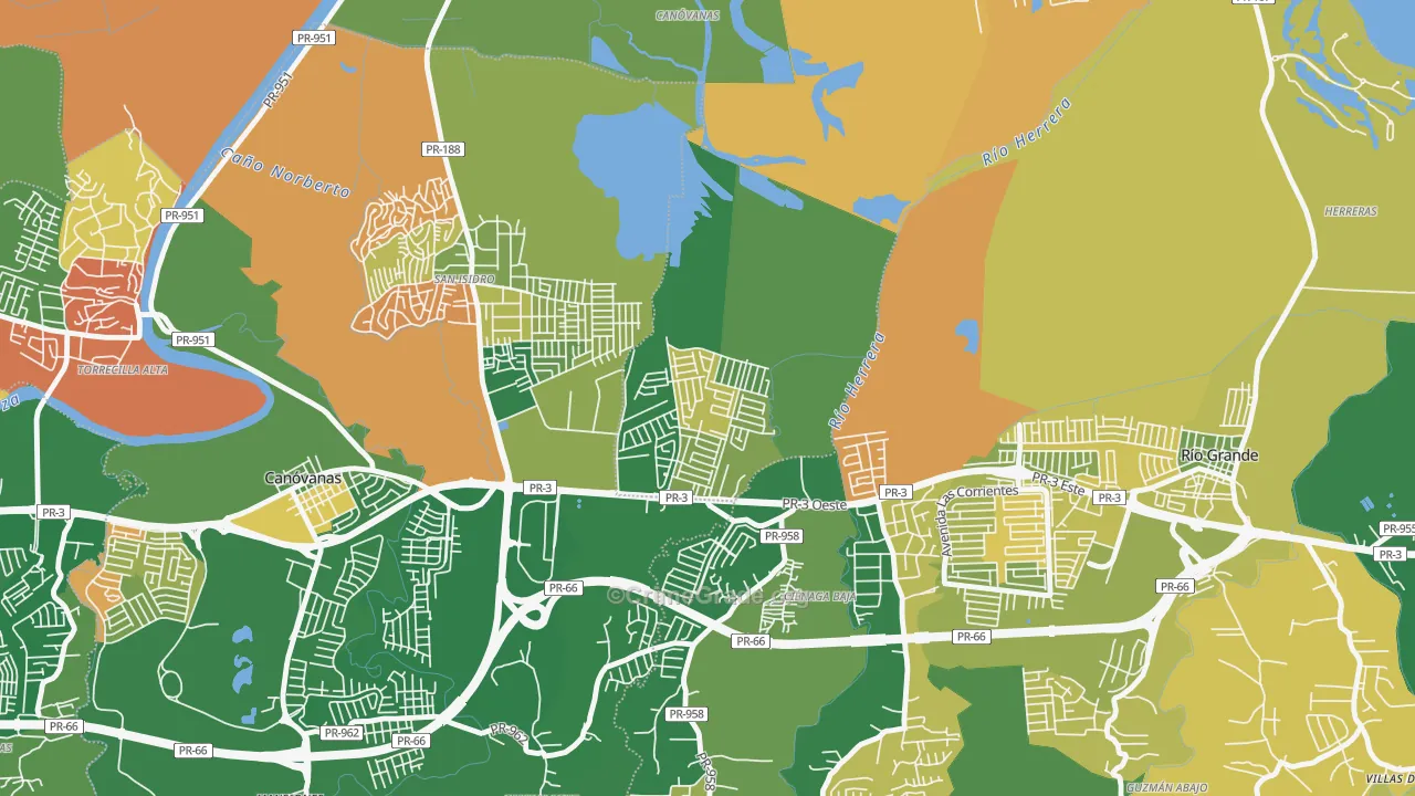 Villa de Loiza, Rio Grande, PR Map of Assault Rates