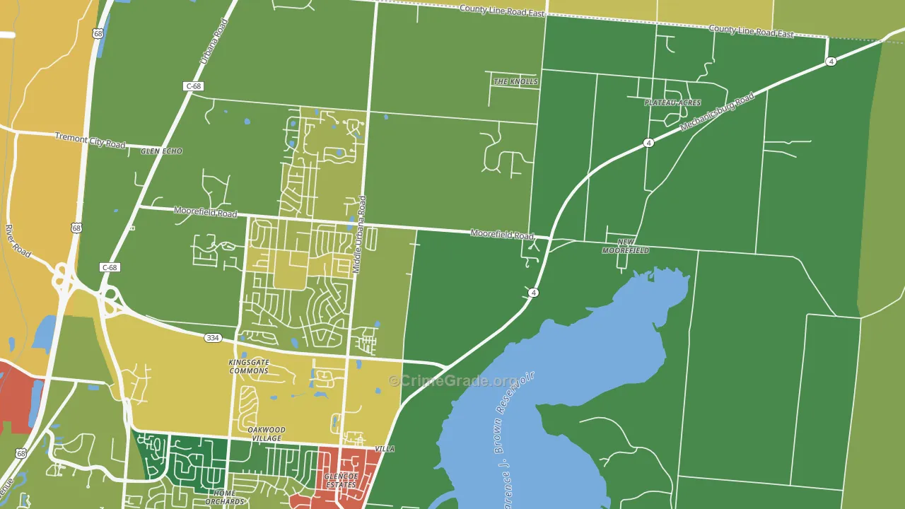 Villa, OH Map of Assault Rates