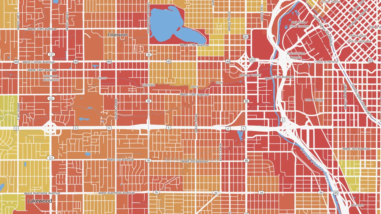 Villa Park, Denver, CO Map of Assault Rates