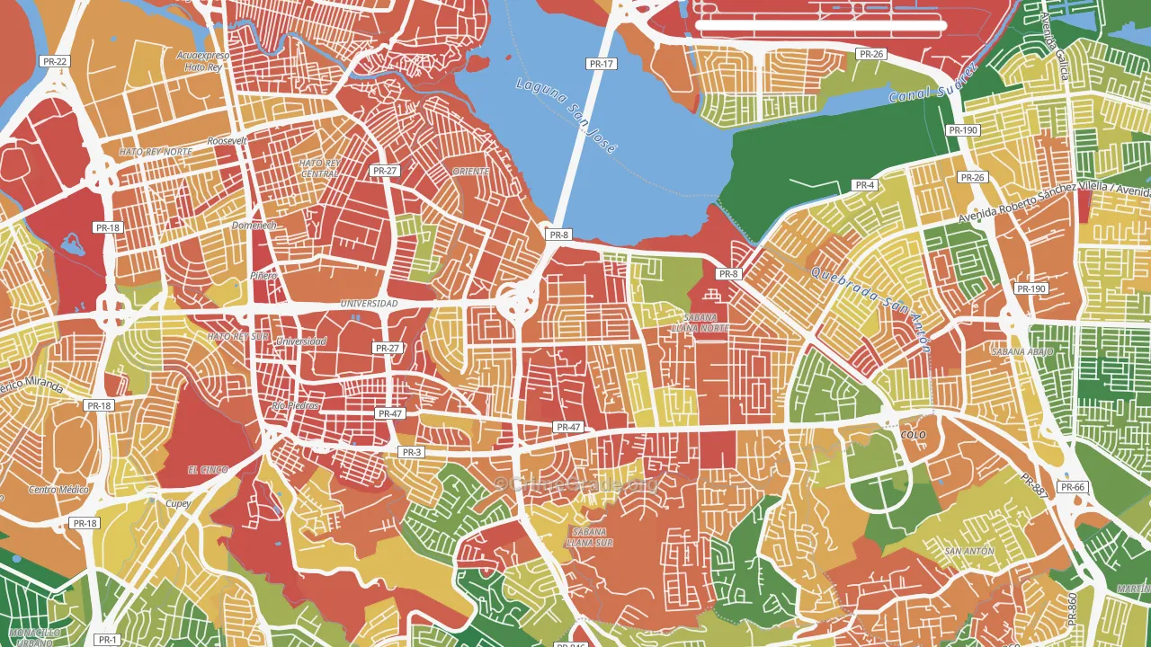 Villa Prades, San Juan, PR Map of Assault Rates