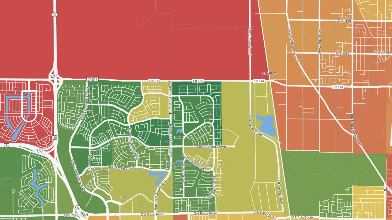 Village 11, Sacramento, CA Map of Assault Rates