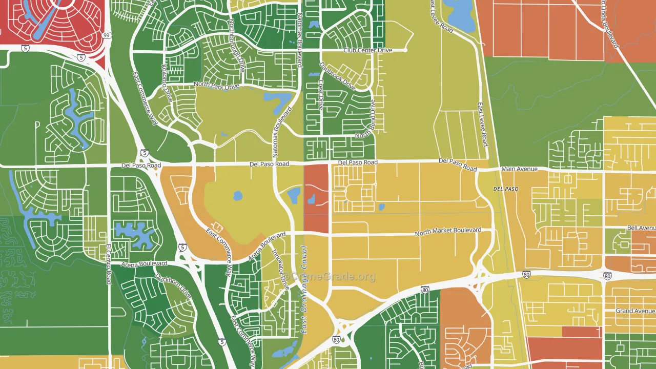 Village 5, Sacramento, CA Map of Assault Rates