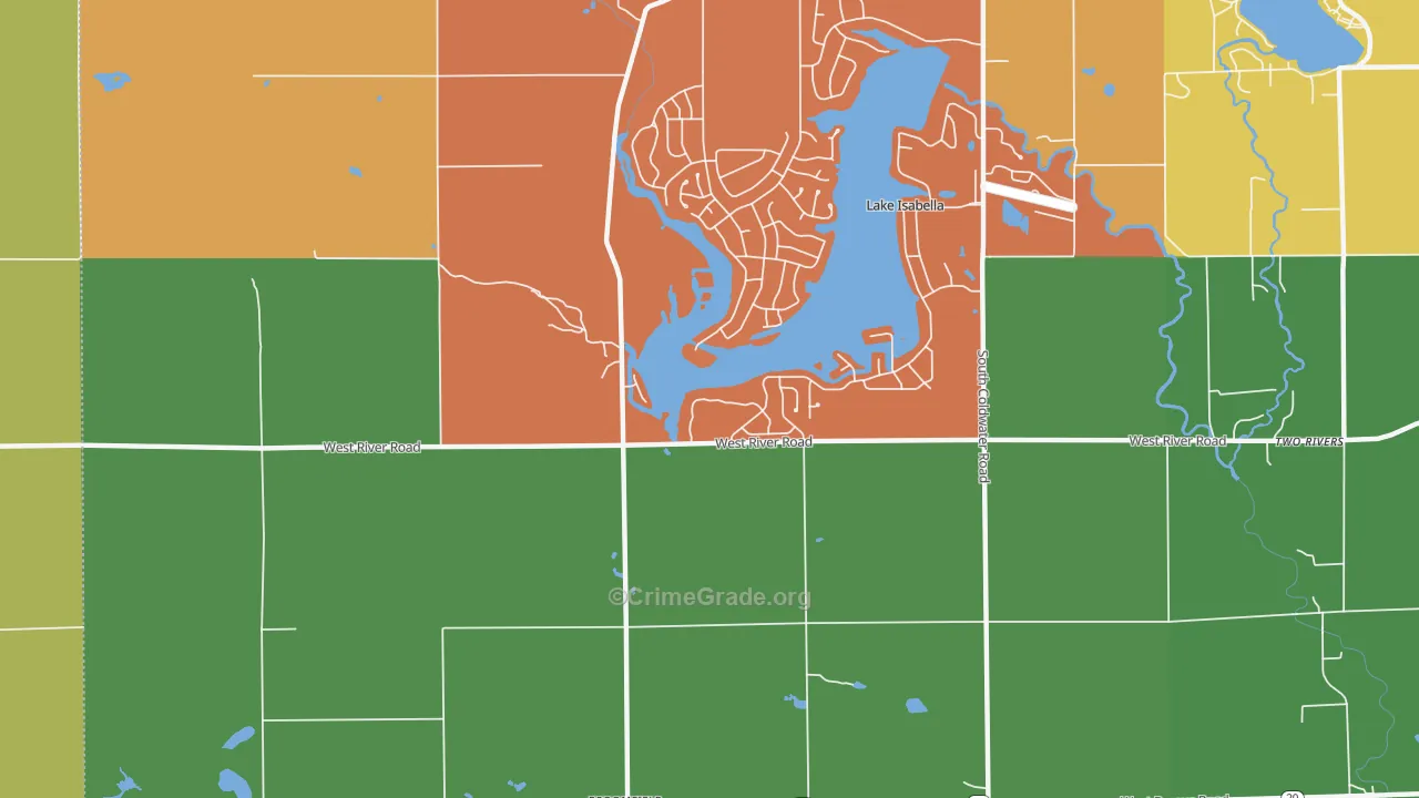 Village of Lake Isabella, MI Map of Assault Rates