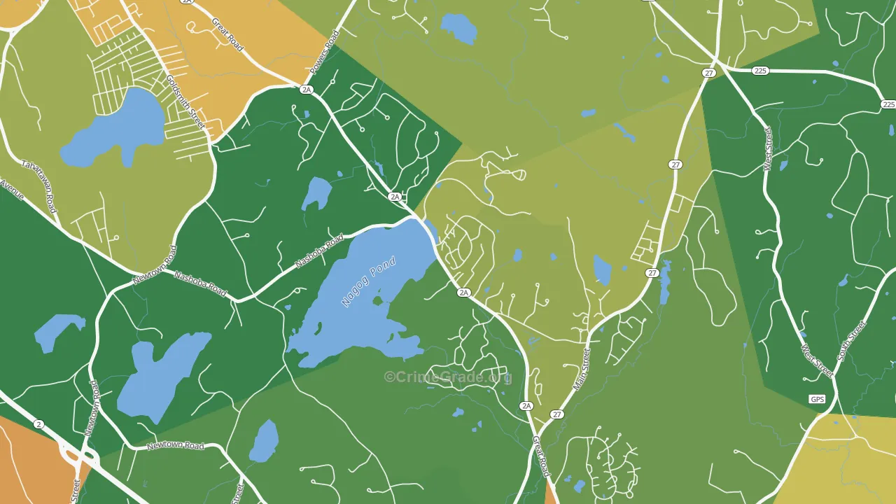 Village Of Nagog Woods, MA Map of Assault Rates