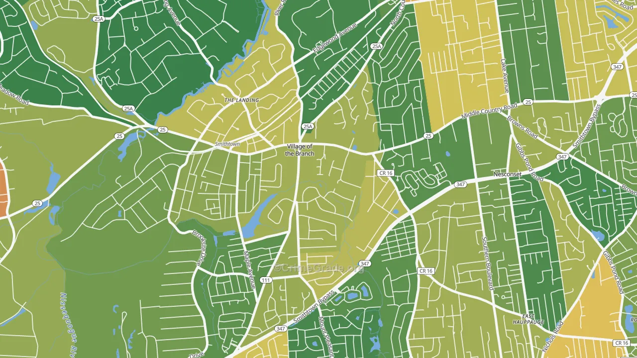 Village of the Branch, NY Map of Assault Rates