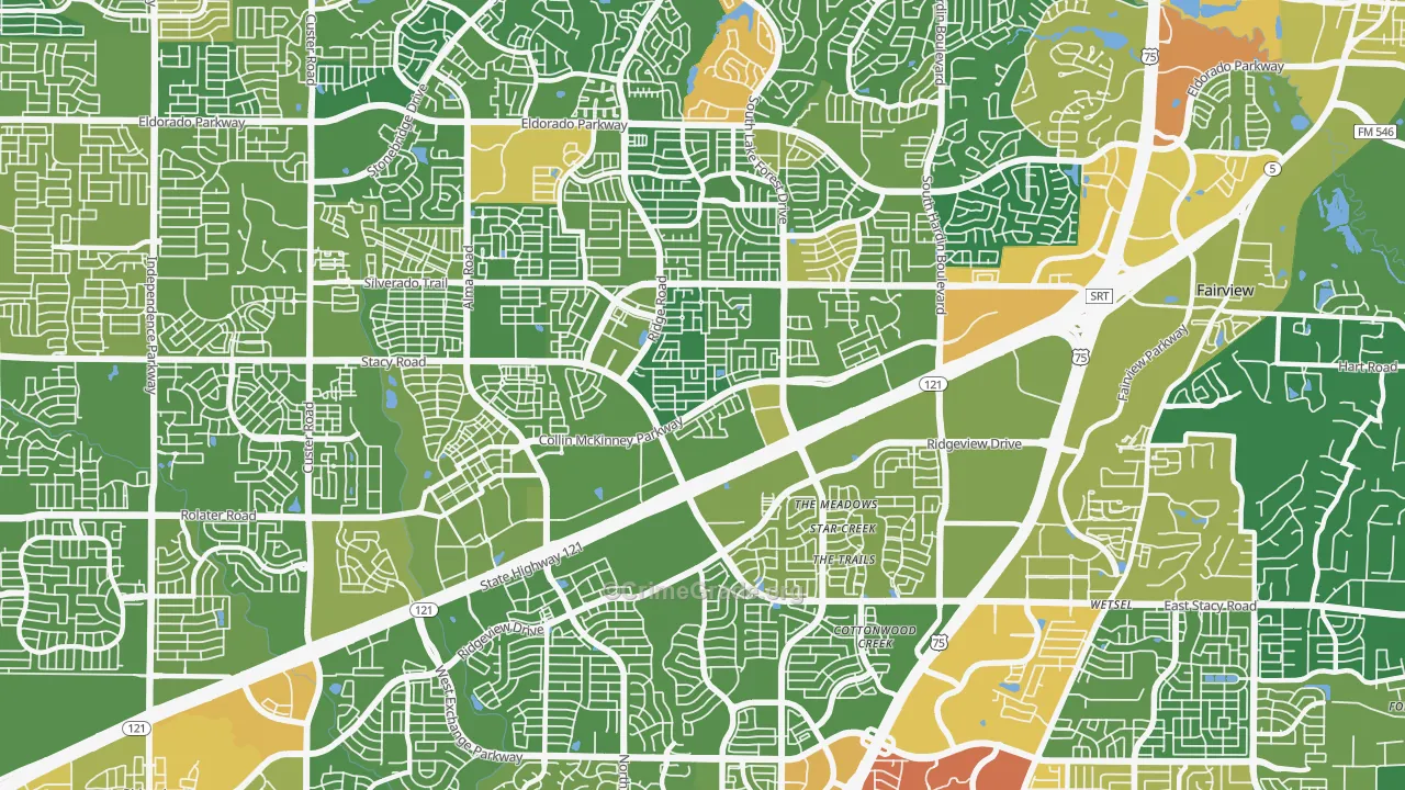 Village Park, McKinney, TX Map of Assault Rates