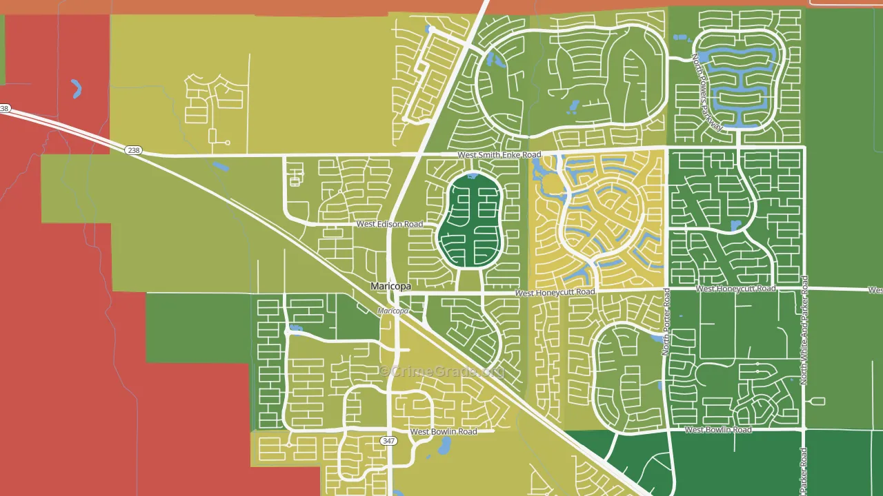 Villages at Rancho El Dorado, Silver Bell, AZ Map of Assault Rates