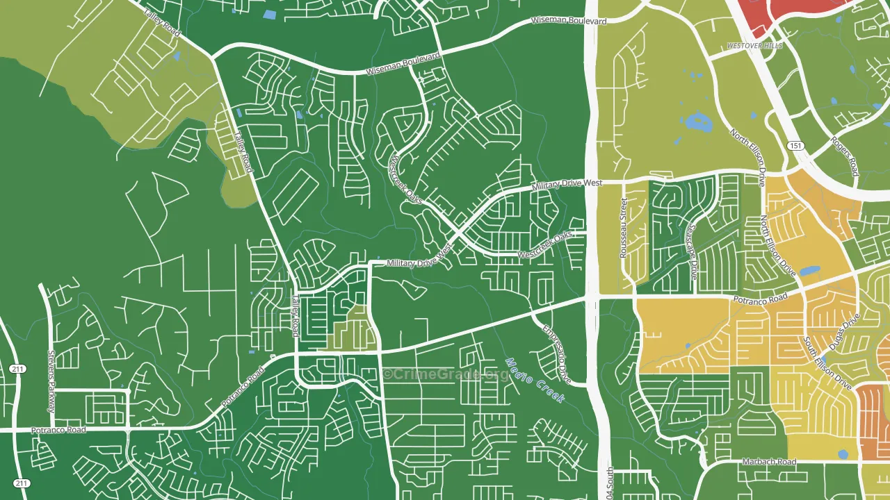 Villages of Westcreek, San Antonio, TX Map of Assault Rates