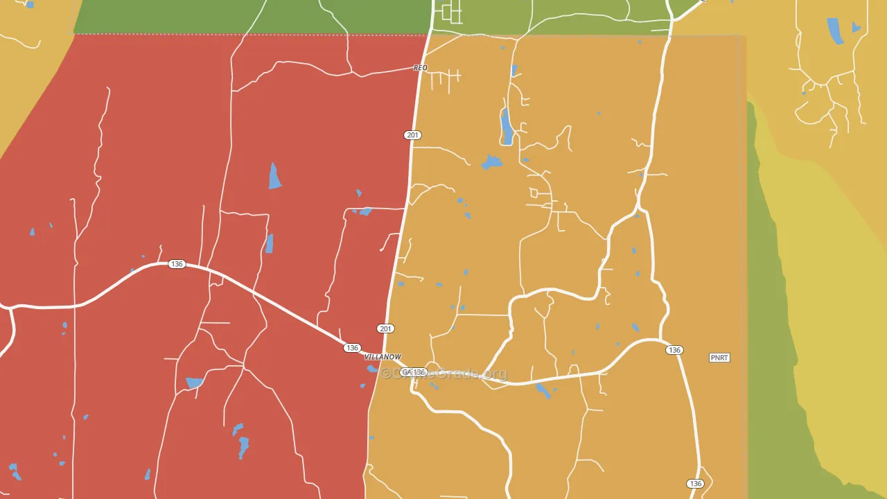 Villanow, GA Map of Assault Rates