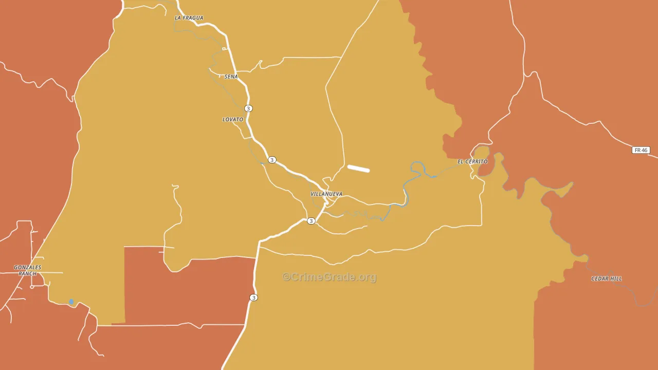 Villanueva, NM Map of Assault Rates