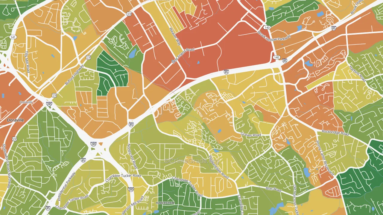 Villas at Norcross, Norcross, GA Map of Assault Rates