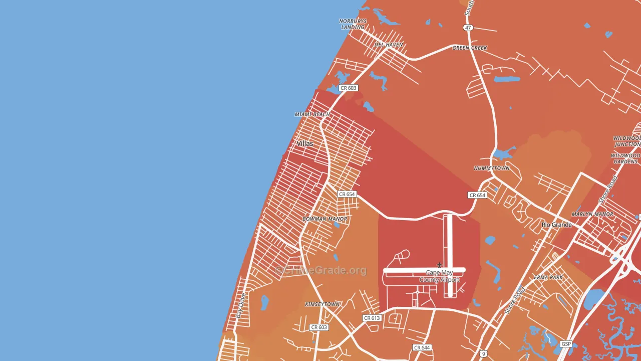 Villas, NJ Map of Assault Rates
