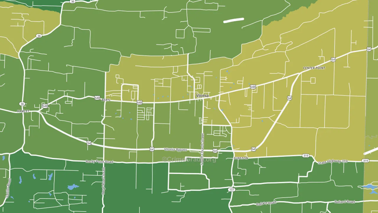 Vilonia, AR Map of Assault Rates