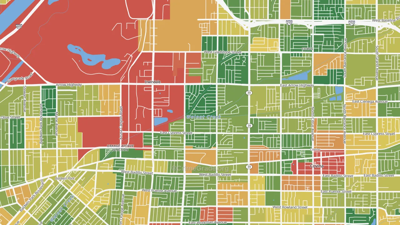 Vincent, CA Map of Assault Rates