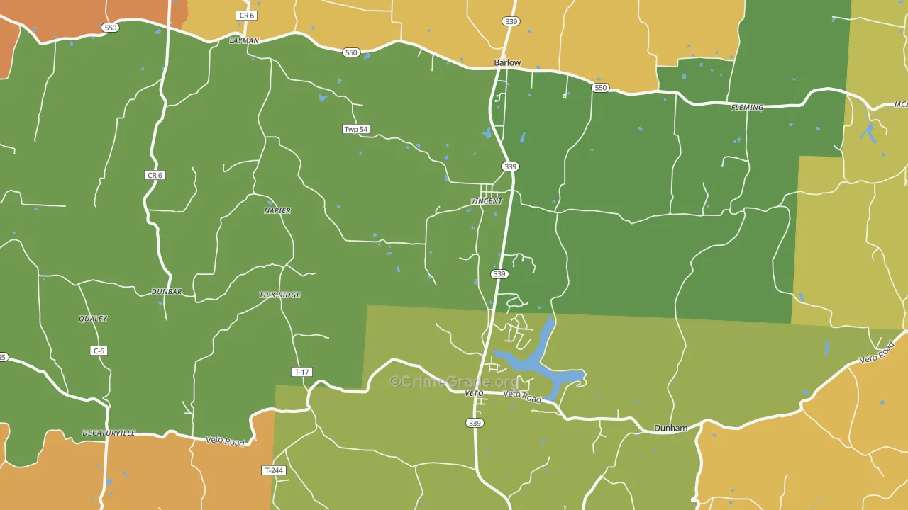 Vincent, OH Map of Assault Rates