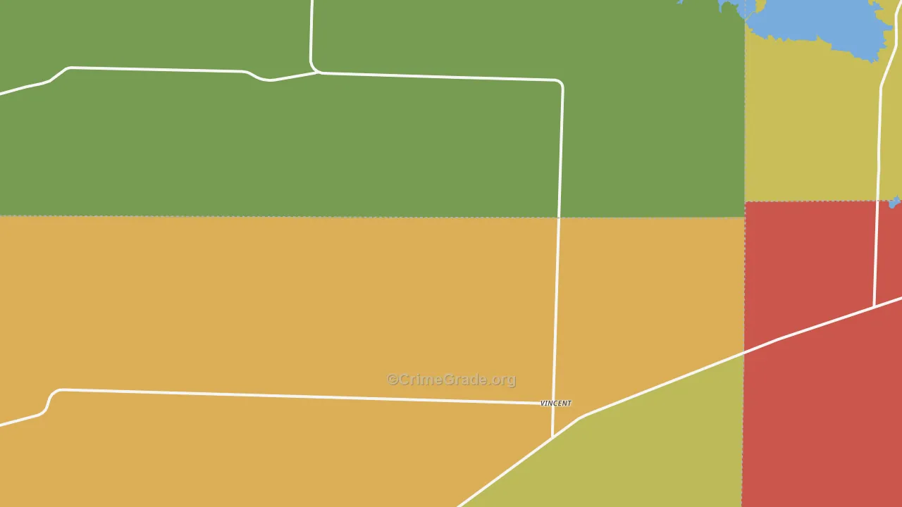 Vincent, TX Map of Assault Rates
