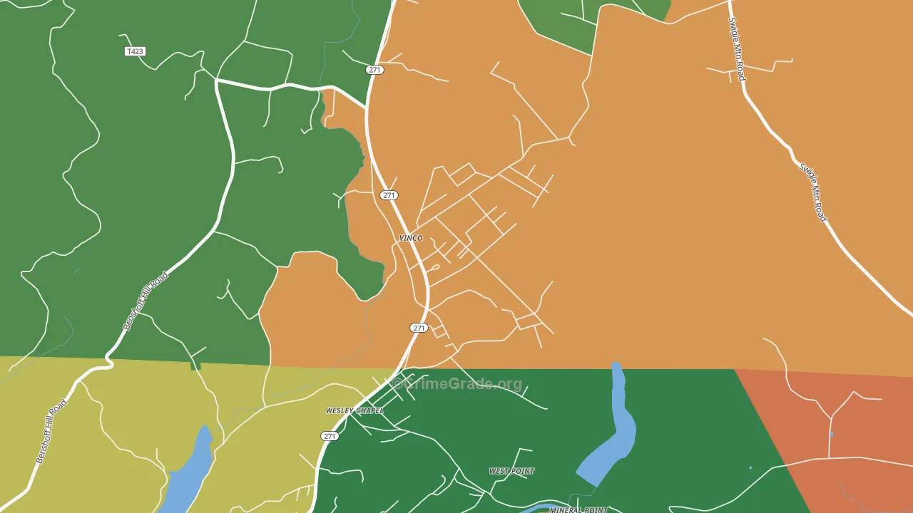 Vinco, PA Map of Assault Rates