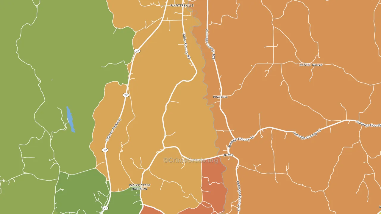 Vine Hill, AL Map of Assault Rates