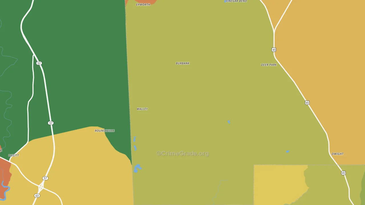 Vinegar Bend, AL Map of Assault Rates