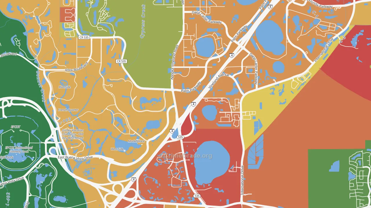 Vineland, FL Map of Assault Rates