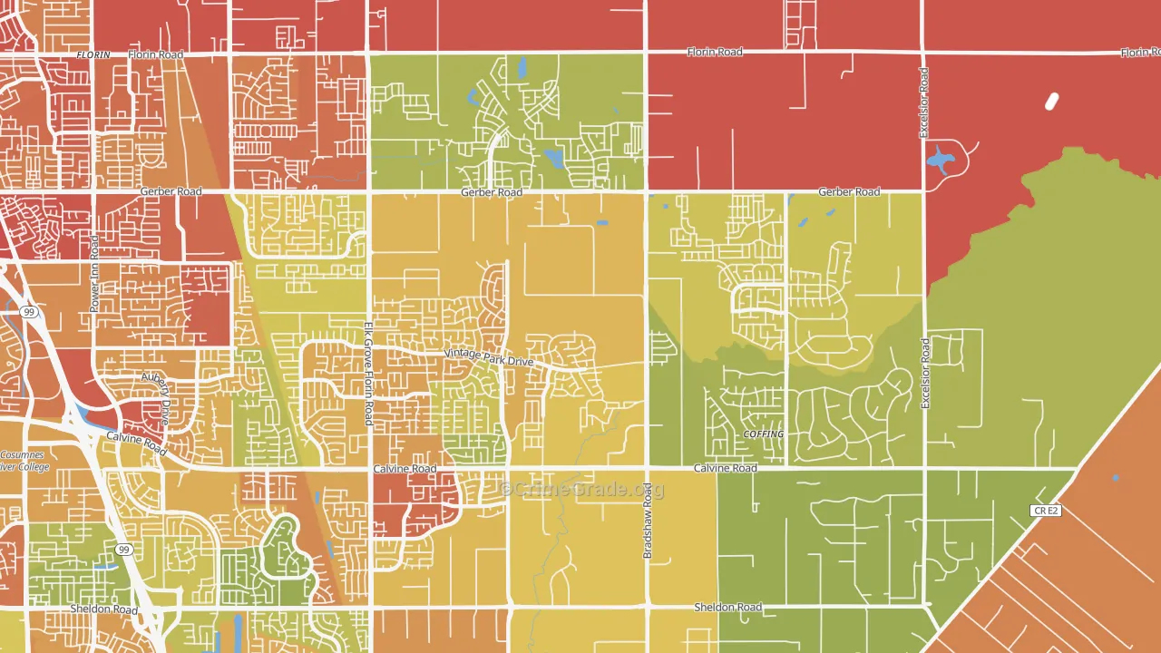 Vineyard, CA Map of Assault Rates