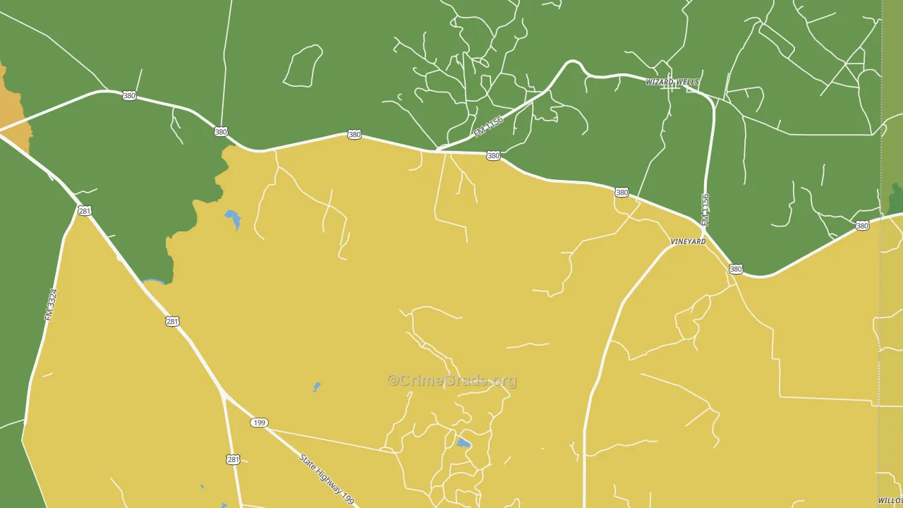 Vineyard, TX Map of Assault Rates