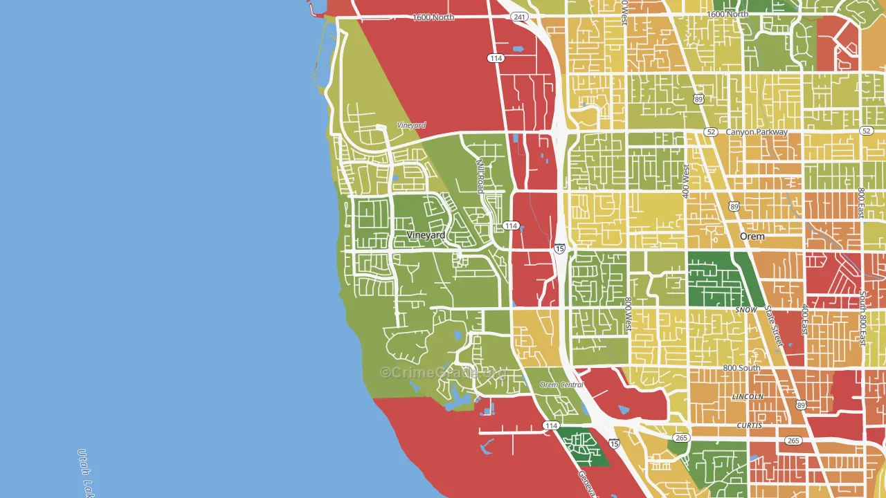 Vineyard, UT Map of Assault Rates