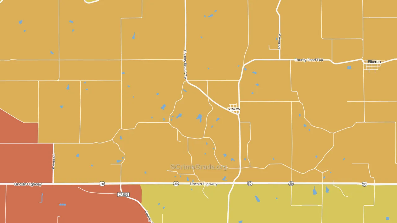 Vining, IA Map of Assault Rates