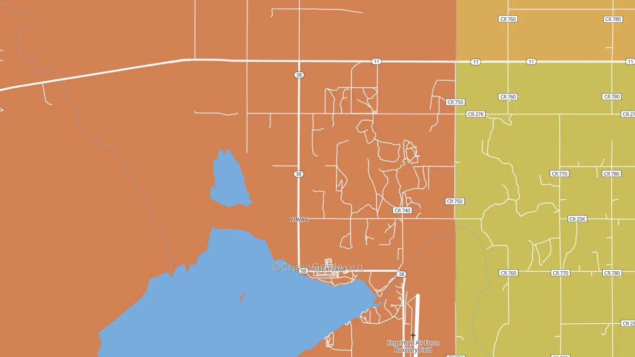 Vining, OK Map of Assault Rates