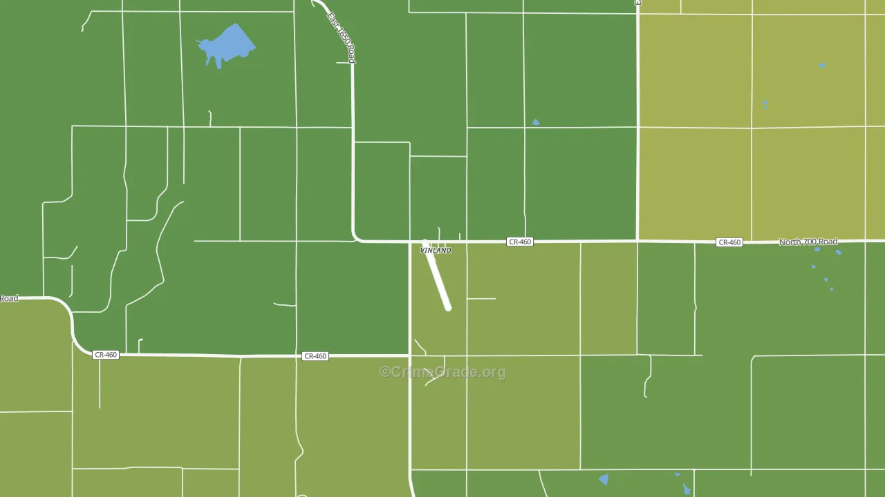 Vinland, KS Map of Assault Rates