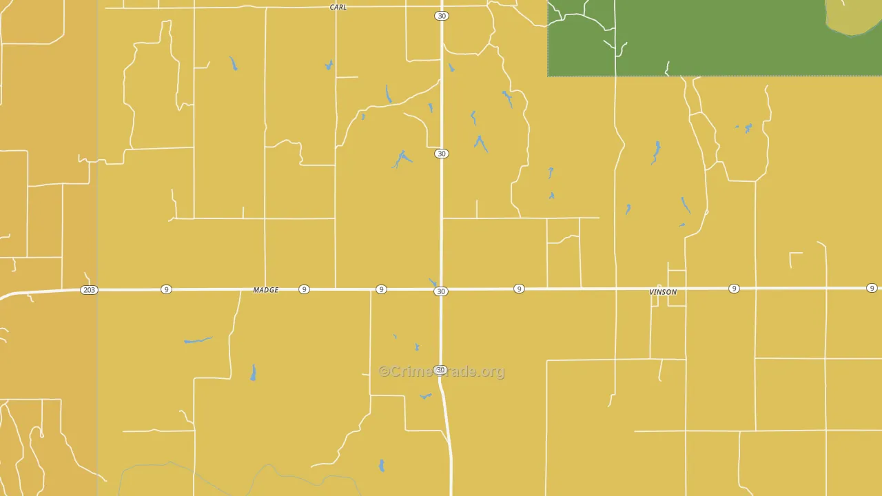 Vinson, OK Map of Assault Rates