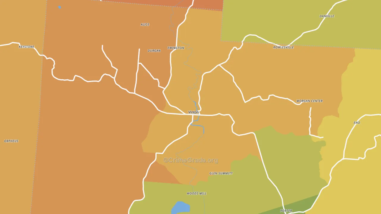 Vinton, OH Map of Assault Rates